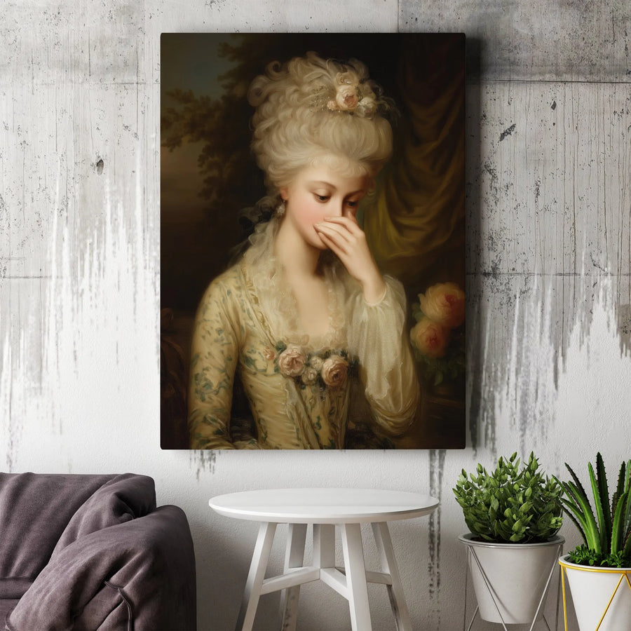 18th Century Woman Portrait Canvas | Classical Oil Painting Style | Premium Fade-Resistant Wall Art | Elegant Home Decor Gift for Art Lovers