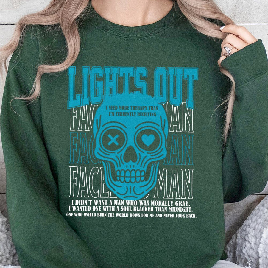 Dark Romance Sweatshirt | Blue Skull Heart Eye Graphic | Premium Cotton Blend | Aesthetic Gothic Gift for Readers