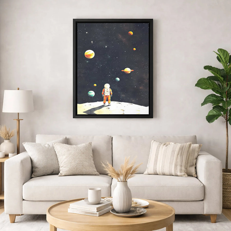 Astronaut Wall Art Print | Cosmic Space Galaxy Poster | Premium Gallery Canvas | Unique Astronomy Gift for Space Lovers