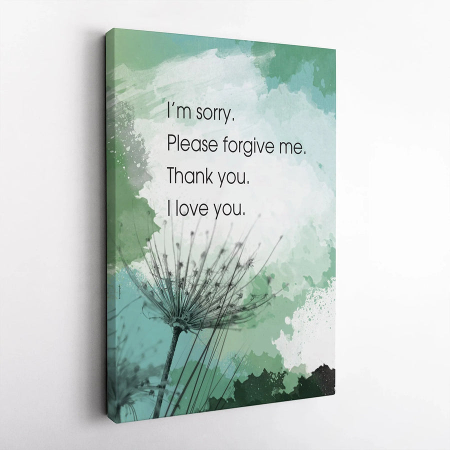 Ho'oponopono Canvas Wall Art | Inspirational Healing Quote Print | Premium Gallery Wrap Decor | Mindfulness Spiritual Home Gift for Meditation