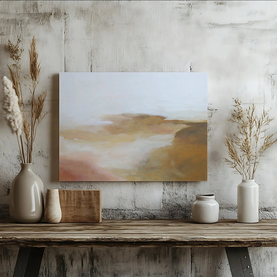 Abstract Canvas Wall Art | Neutral Tone Earthy Landscape Print | Premium Gallery Quality Canvas | Modern Minimalist Living Room Decor Gift