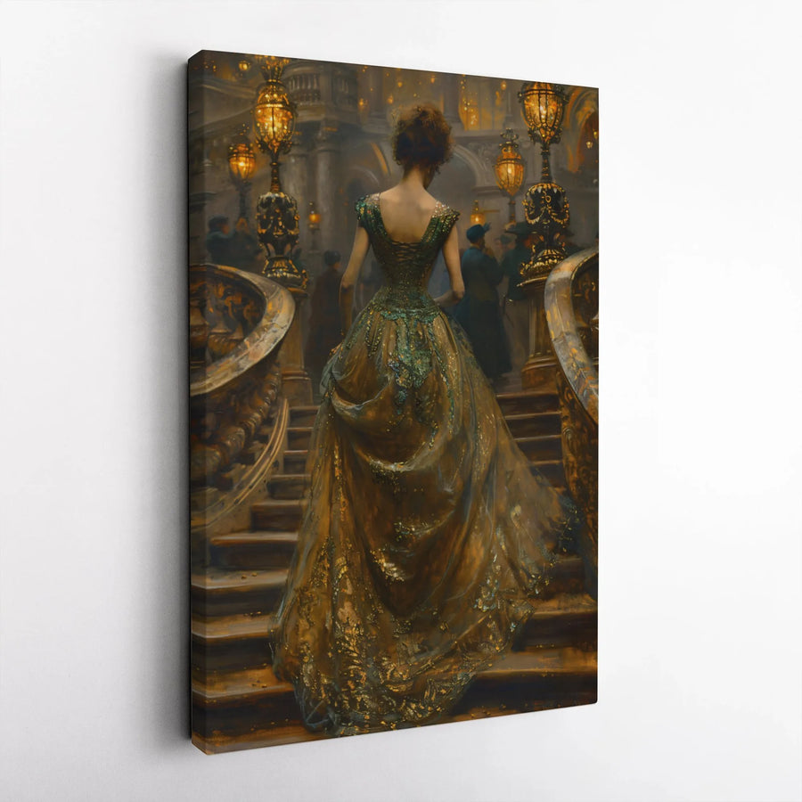 Vintage Victorian Woman Painting | Elegant Ballgown Art Print | Gallery Quality 1.25-Inch Thick Canvas | Sophisticated Home Decor Gift