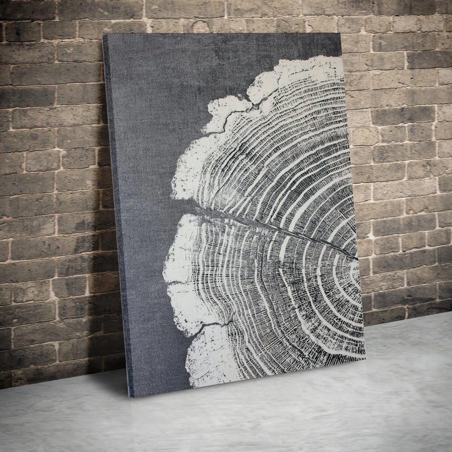 Abstract Tree Ring Wall Art | Monochrome Wood Grain Canvas Print | Premium Gallery-Wrapped Decor | Modern Minimalist Nature Home Decor Gift