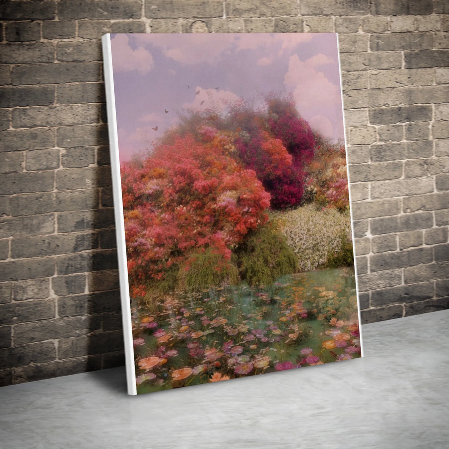 Secret Garden Canvas Wall Art | Dreamy Lily Pond & Butterfly Print | Gallery Quality 1.25" Thick Canvas | Romantic Home Decor Gift