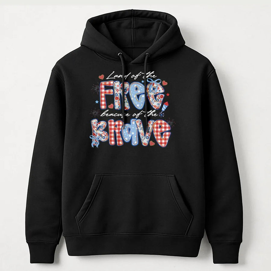 Land of the Free Hoodie | Patriotic USA Flag Graphic Print | Premium Soft Cotton | 4th of July Independence Day Gift for Men Women
