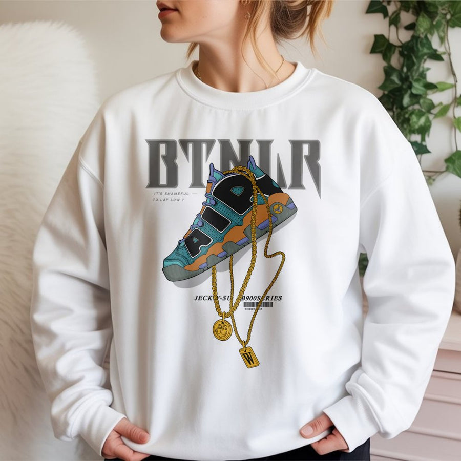 Sneakerhead Graphic Sweatshirt | Retro Streetwear Urban Style | Premium Cotton Blend | Gift For Him or Her