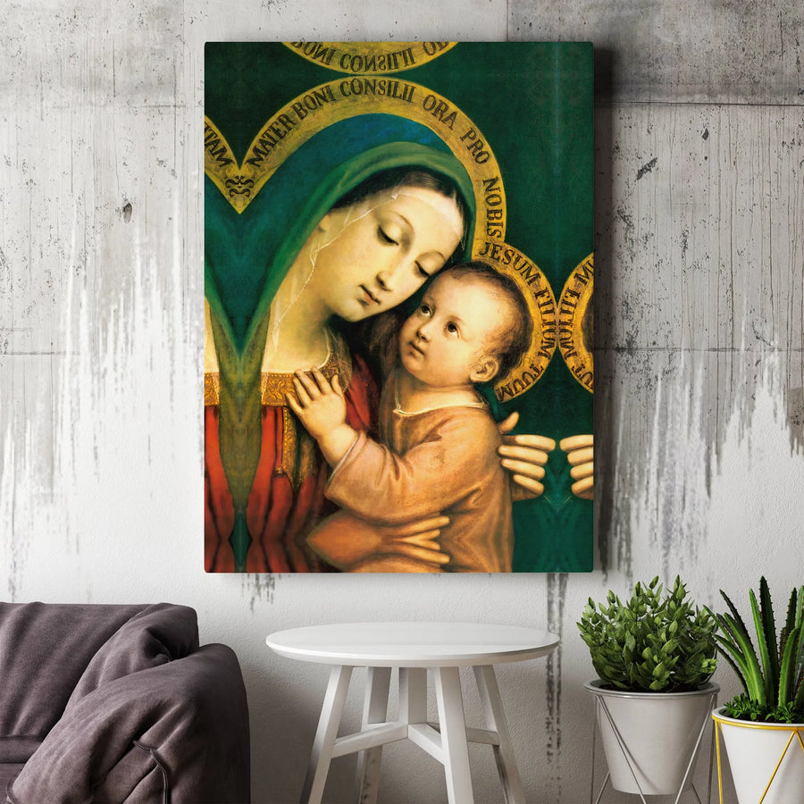Mother of Good Counsel Canvas Art | Vintage Religious Painting Print | Premium Gallery Wrapped Canvas | Sacred Christian Home Decor Gift