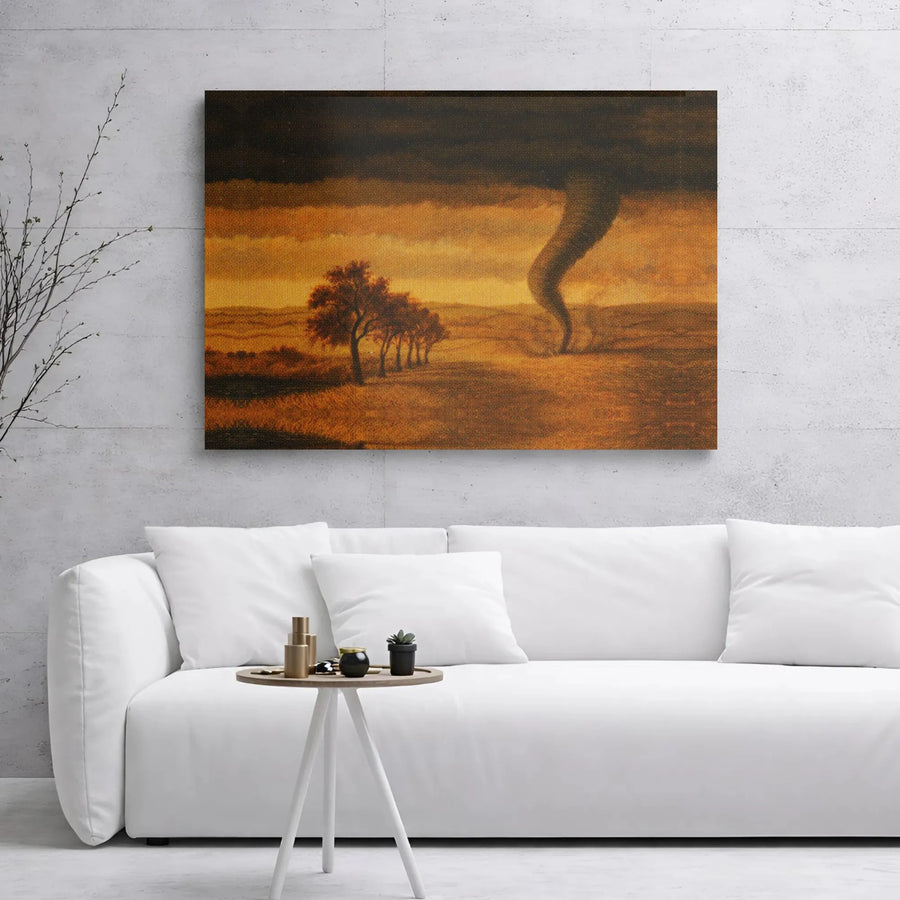 Tornado Landscape Canvas Print | Dramatic Weather Storm Wall Art | Premium Gallery Wrapped Canvas | Storm Chaser Gift for Living Room Decor