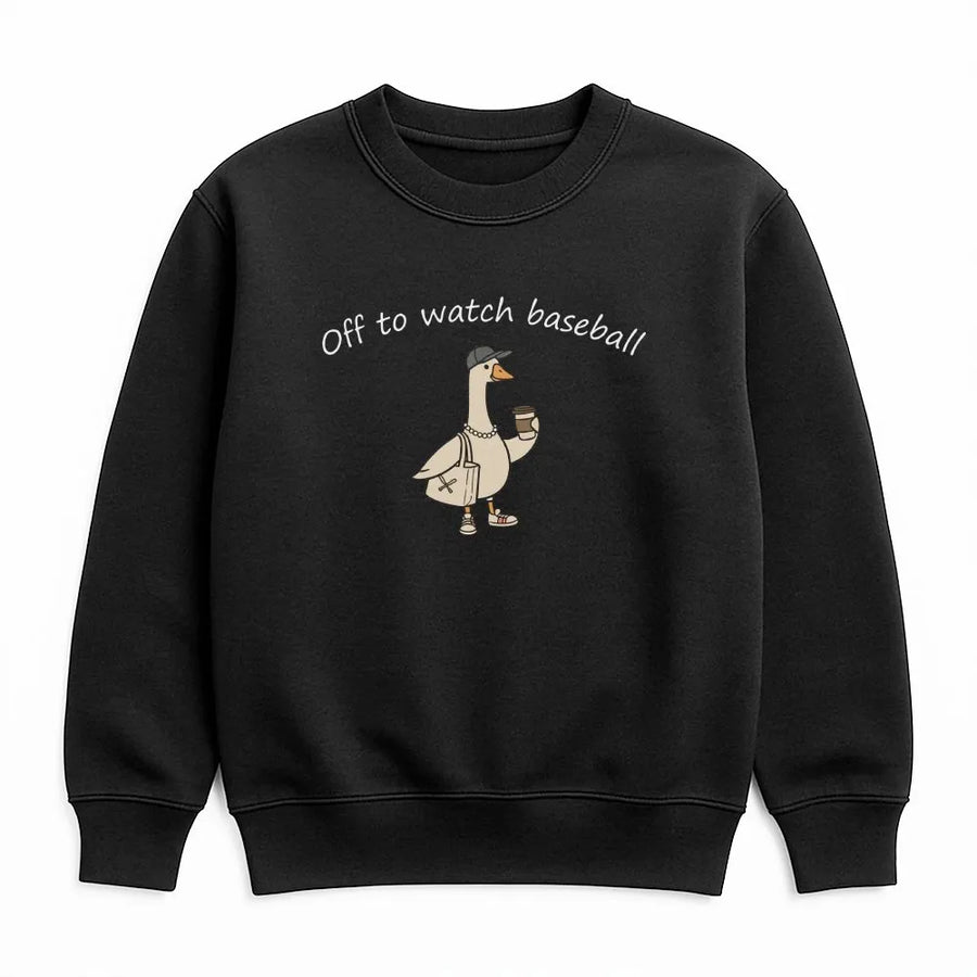 Funny Goose Baseball Sweatshirt | Silly Goose Game Day Graphic | Soft Cotton Tee | Gift for Baseball Mom and Sports Fans