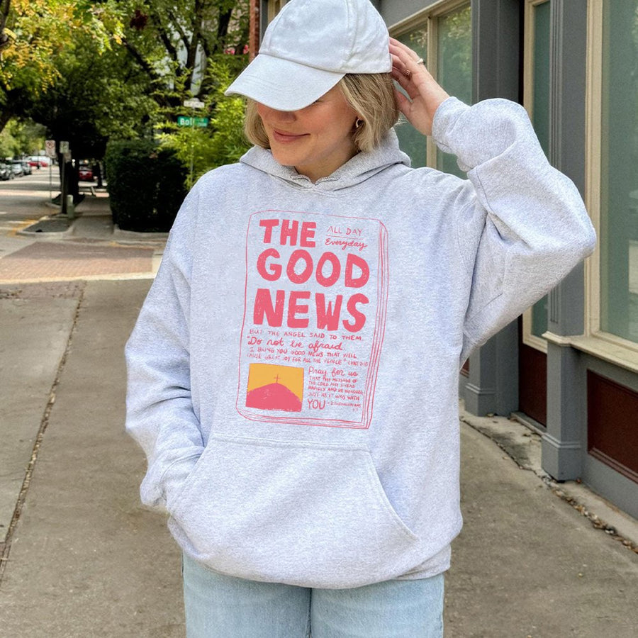 The Good News Christian Hoodie | Scripture Verse Graphic Print | Premium Cotton-Poly Blend | Faith-Based Aesthetic Apparel Gift for Believers