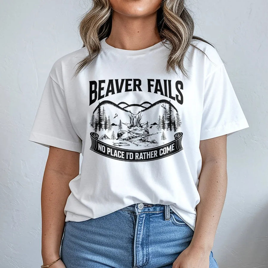 Beaver Falls Funny T-Shirt | Sarcastic Nature Graphic Sweatshirt | Soft Cotton Blend Pullover | Humorous Gag Gift for Men and Women