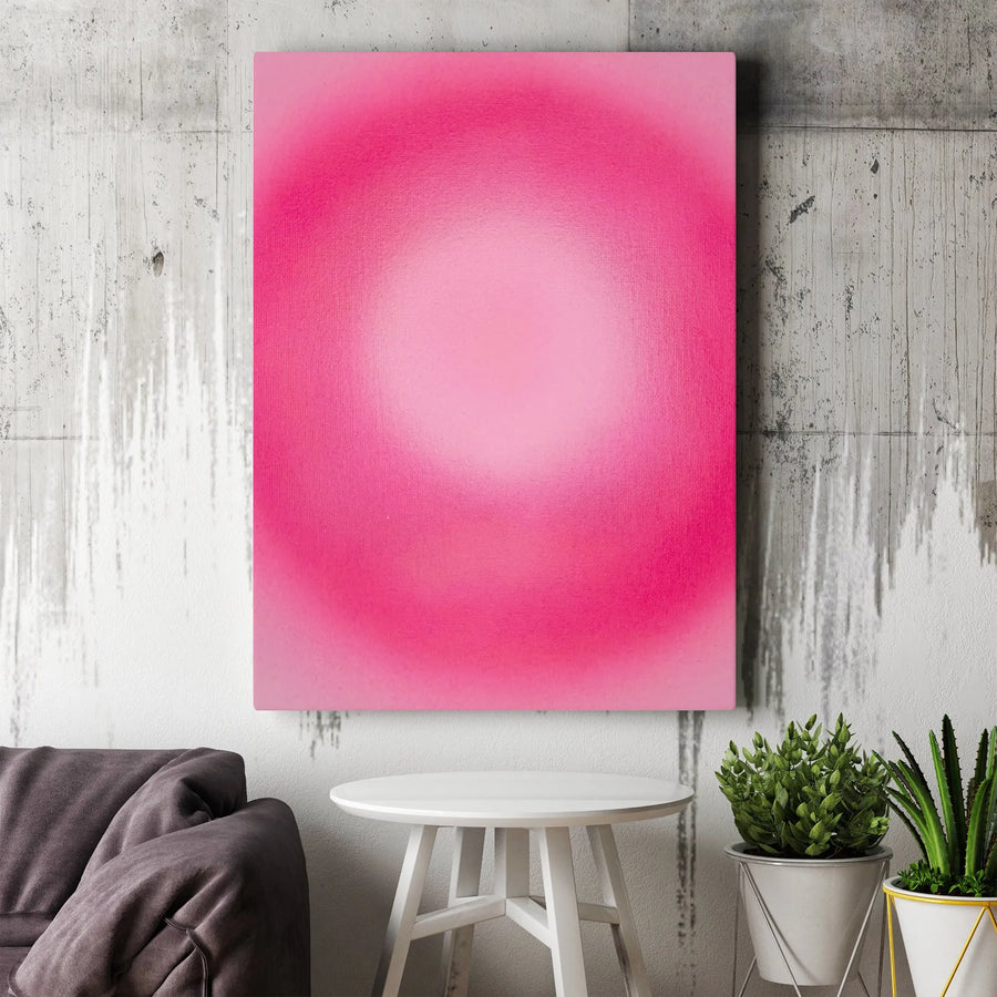 Pink Aura Gradient Canvas Print | Abstract Minimalist Wall Art | Premium Gallery-Wrapped Decor | Modern Aesthetic Home Gift