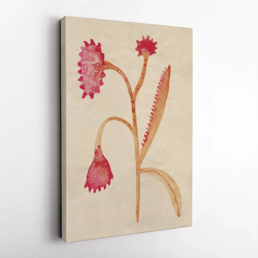 Watercolor Botanical Vertical Canvas | Abstract Carnivorous Flower Art Print | Premium 1.25" Gallery Wrap | Elegant Aesthetic Home Decor Gift