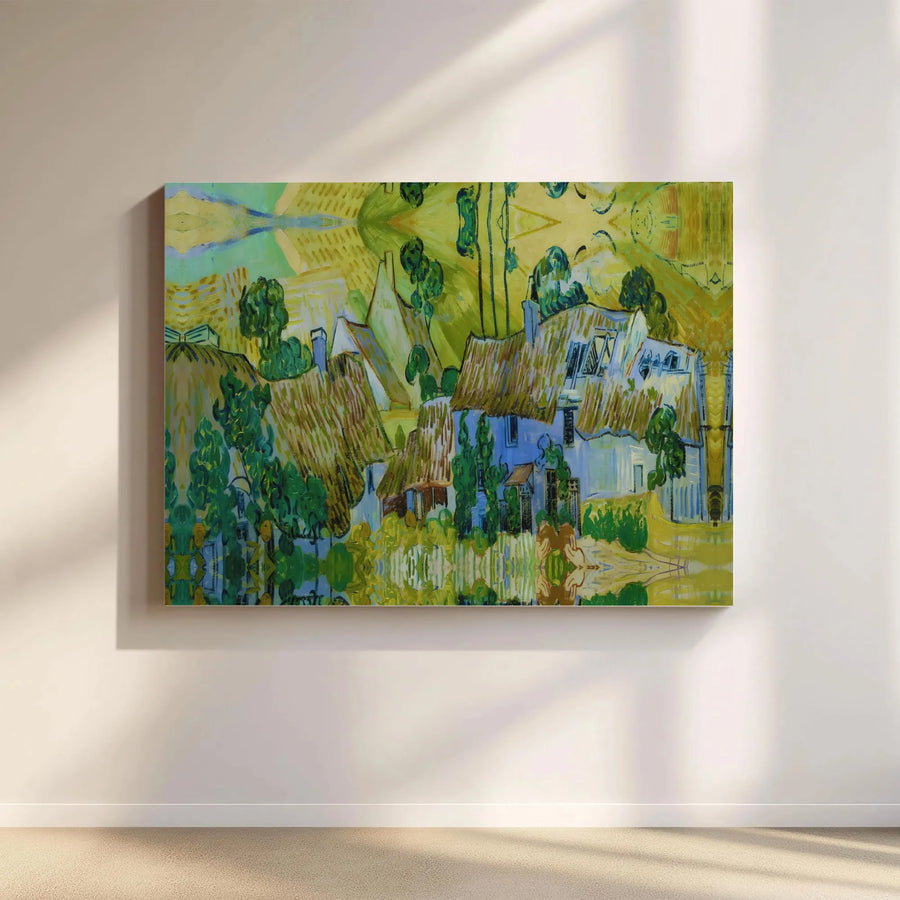 Van Gogh Inspired Canvas Wall Art | Post-Impressionist Village Painting | Gallery Wrapped 1.25" Thick Canvas | Collector Gift for Art Lover, Home Decor