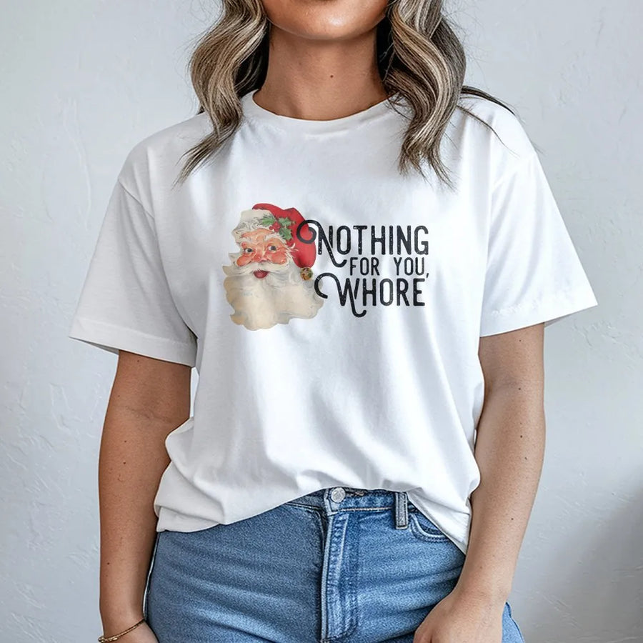 Funny Christmas T-Shirt | Vintage Santa Claus Graphic | Premium Cotton Unisex Tee | Sarcastic Rude Holiday Gift for Adults