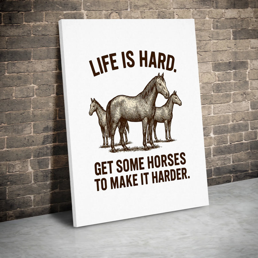 Horse Lover Wall Art | Funny Equestrian Quote Print | Premium Gallery Wrapped Canvas | Gift for Horse Owners