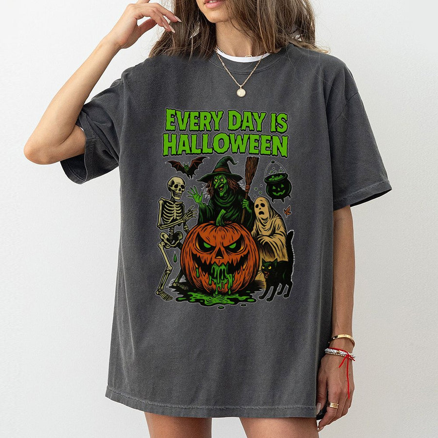 Every Day Is Halloween T-Shirt | Retro Horror Graphic Tee | Premium 100% Cotton | Spooky Season Gift for Horror Movie Fans