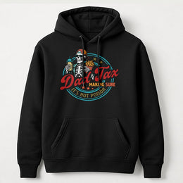 Dad Tax Hoodie | Funny Skeleton Foodie Graphic Design | Premium Cotton Blend | Perfect Father's Day 2026 Gift for Dad or Husband