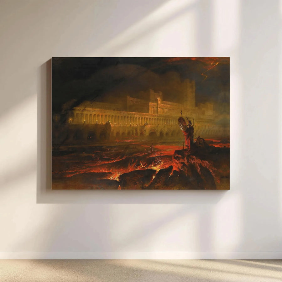 Pandemonium Canvas Print | John Martin Classical Art | 1.25 Inch Gallery Wrap | Epic Dark Fantasy Home Decor Gift