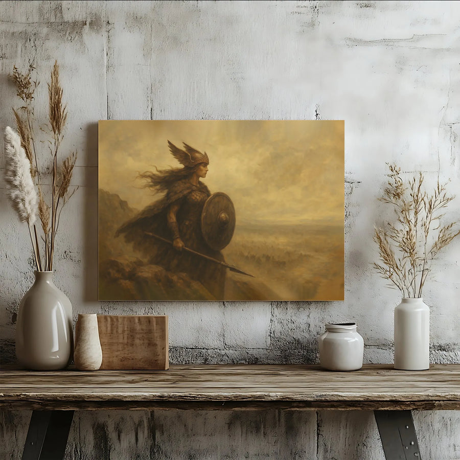 Valkyrie Canvas Wall Art | Epic Norse Mythology Painting | Premium Gallery Wrapped Canvas | Gift for Viking History Fan