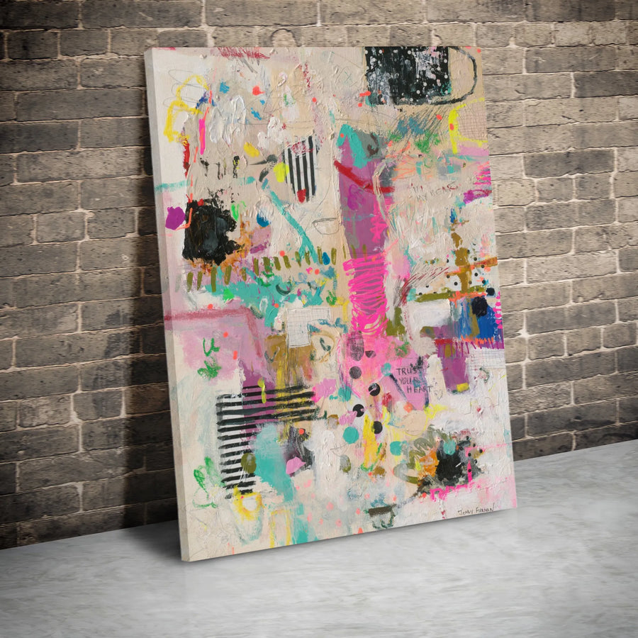 Abstract Art Canvas Print | Trust Your Heart Graffiti Art | Premium Gallery Wrapped Canvas | Modern Home Decor Gift