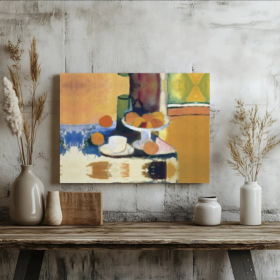 Abstract Still Life Fruit Canvas Print | Mid Century Modern Kitchen Wall Art | Gallery Quality Framed Artwork | Elegant Home Decor Gift