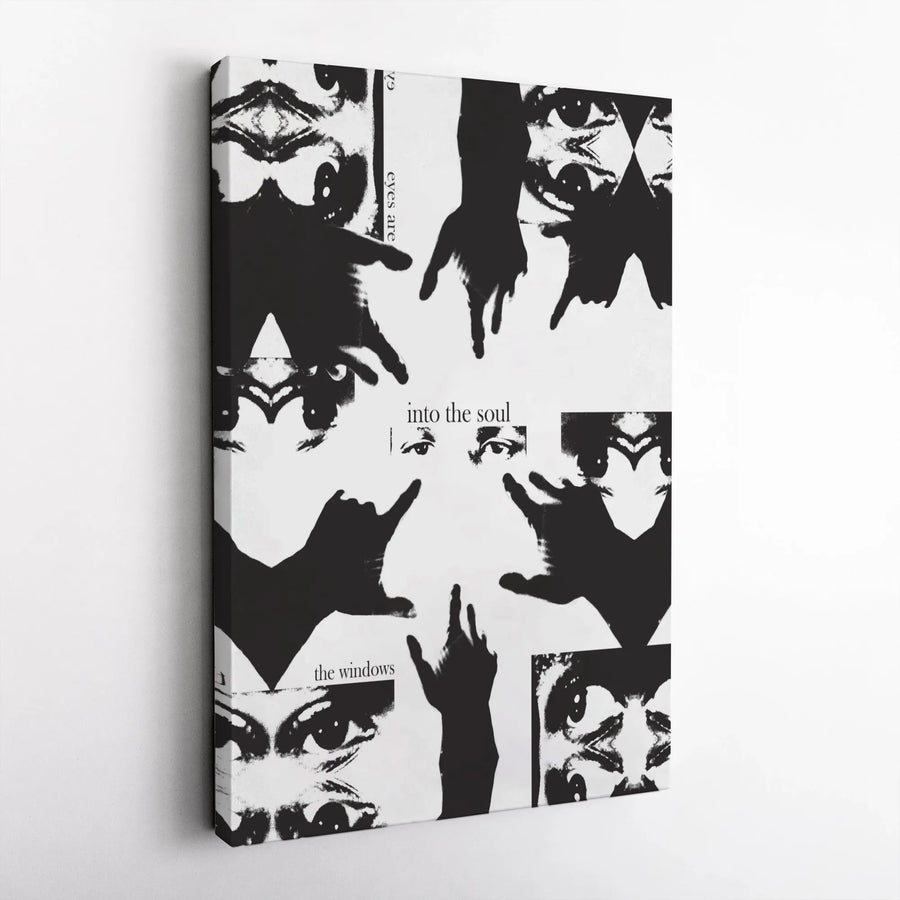 Eyes Are The Windows Into The Soul Canvas Art | Surreal Abstract Collage Wall Decor | Premium Gallery Wrap Print | Modern Statement Piece For Home