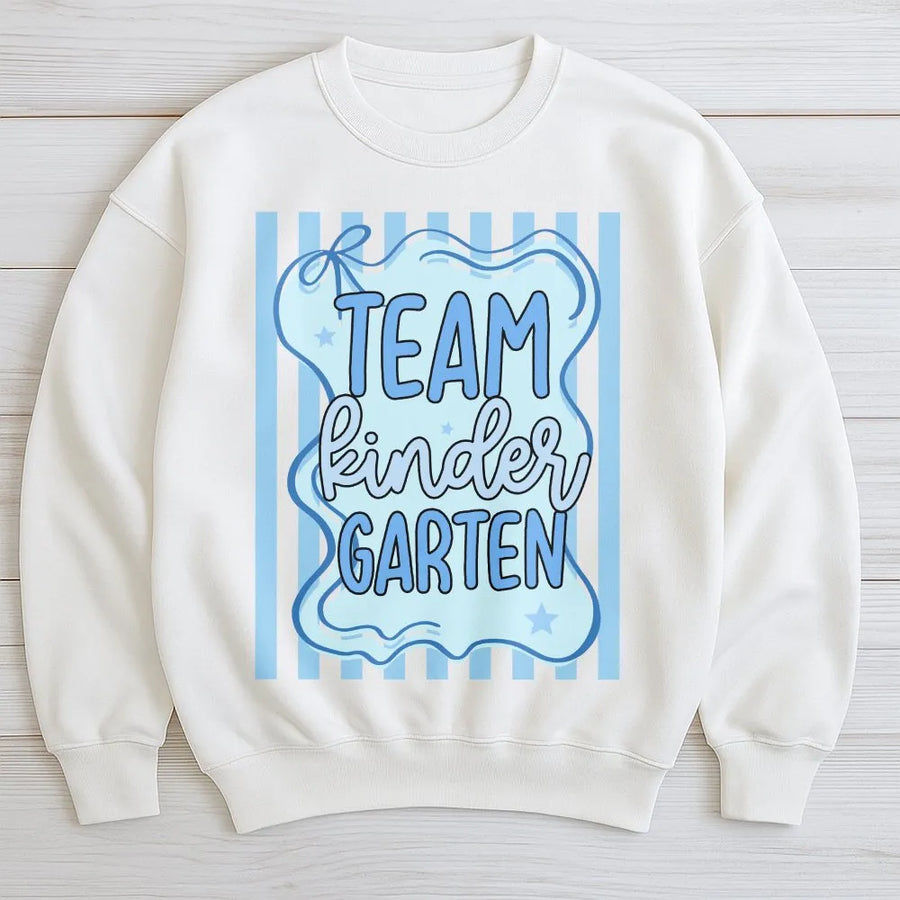 Team Kindergarten Sweatshirt | Cute Back to School Grade Level Shirt | Soft Cotton Blend | First Day of School Gift for Teachers