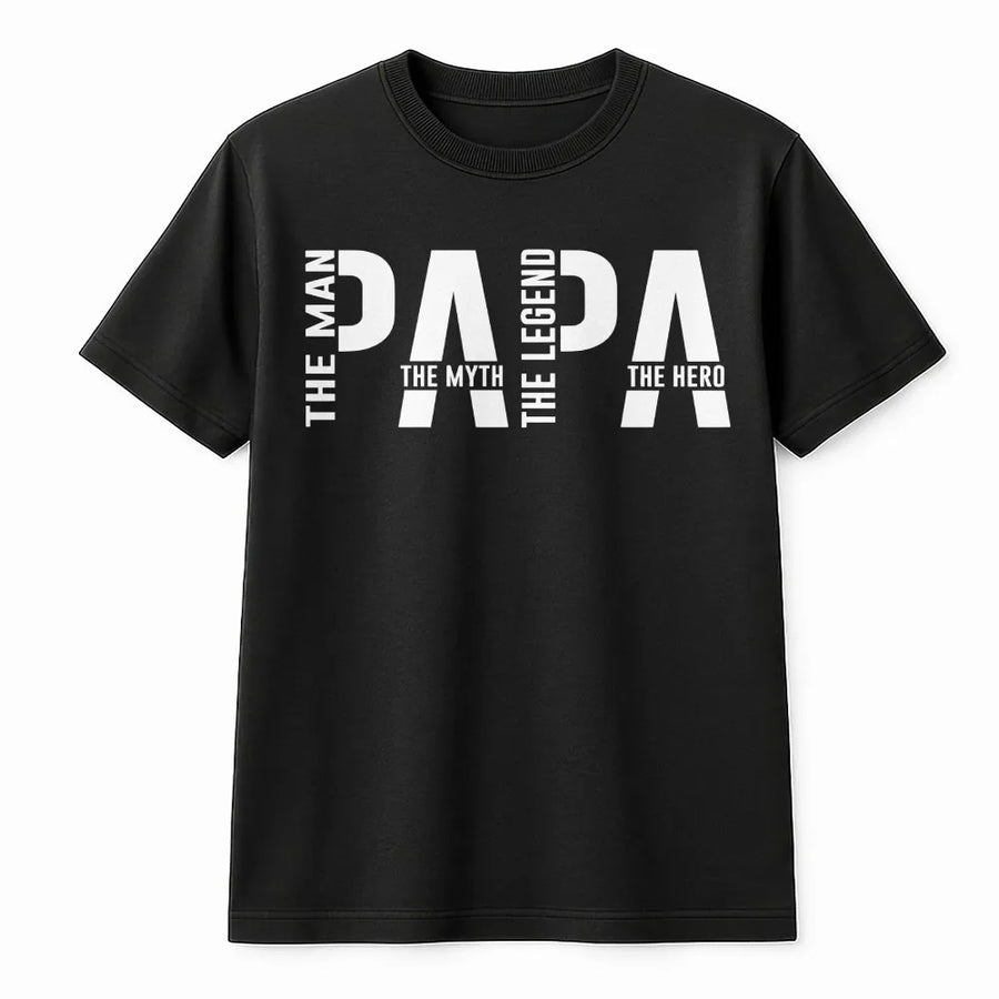Papa The Man Myth Legend T-Shirt | Funny Graphic Hero Tee for Dad | Premium Soft Cotton | Father's Day Gift for Grandpa