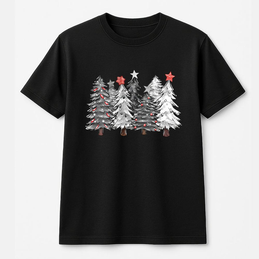 Christmas Tree T-Shirt | Modern Minimalist Holiday Pine Design | 100% Premium Cotton | Unisex Festive Gift for Women and Men