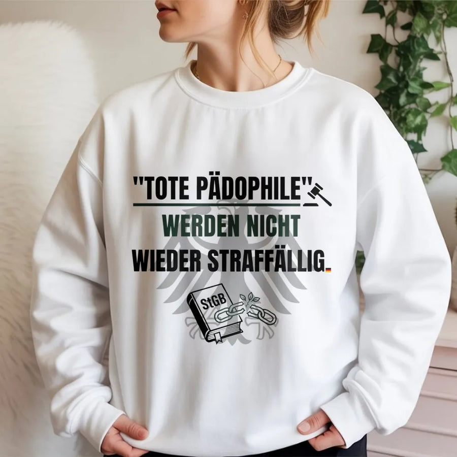 Anti Pedophile Statement Sweatshirt | German Eagle Tote Pädophile Graphic | Premium Cotton Blend | Unisex Political Activist Gift