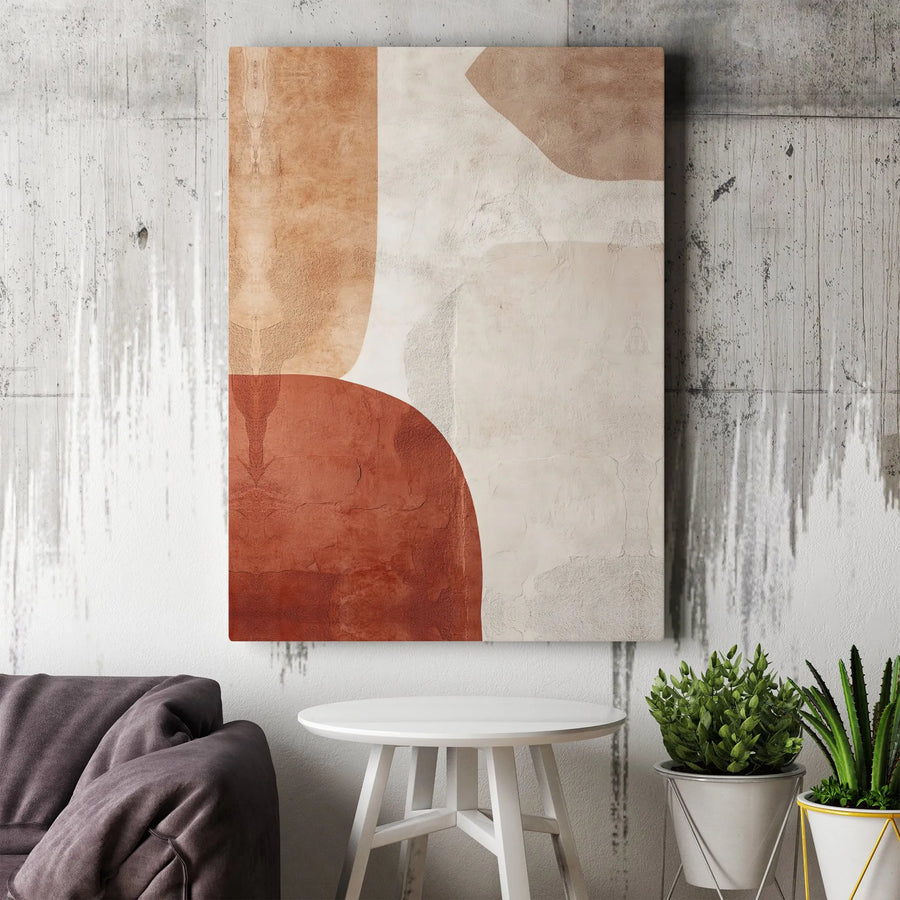 Abstract Earth Tone Canvas Wall Art | Minimalist Plaster Texture Print | Premium Gallery-Wrapped Decor | Modern Neutral Home Office Wall Decor