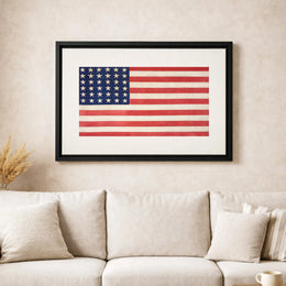 35-Star American Flag Canvas Wall Art | Vintage Civil War Era Design | Premium Gallery Wrapped Print | Patriotic Home Office Decor Gift