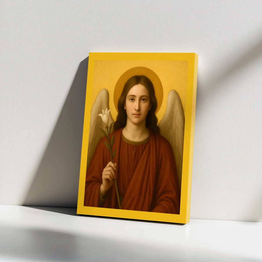 Archangel Gabriel Canvas Print | Religious Iconography Wall Art | Premium Gallery-Wrap | Christian Home Decor Gift for Faithful