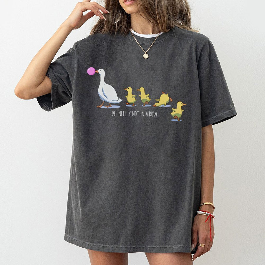 Silly Goose Graphic T-Shirt | Definitely Not In A Row Funny Duck Design | Premium 100% Cotton Tee | Gift for Animal Lovers and Humor Enthusiasts