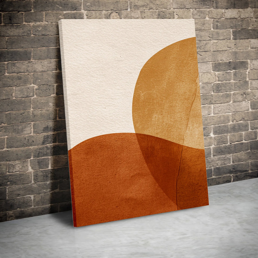 Abstract Canvas Wall Art | Terracotta & Earth Tone Geometric Print | Premium Gallery Wrap Canvas | Modern Minimalist Living Room Decor Gift