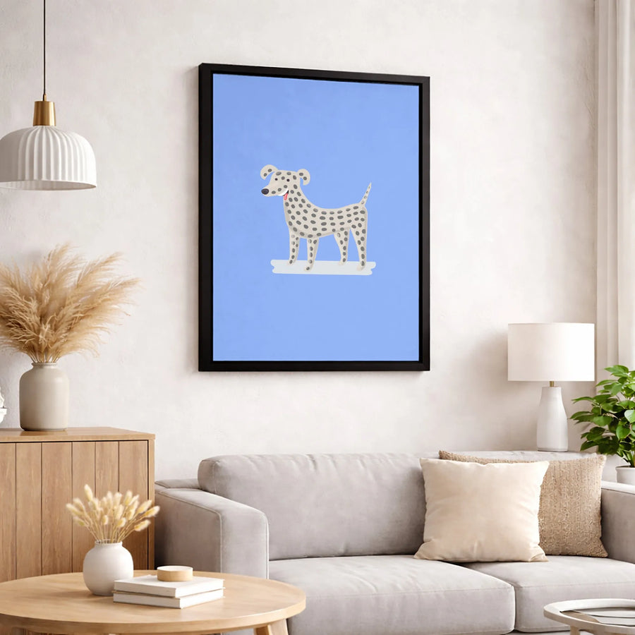 Dalmatian Dog Canvas Print | Cute Cartoon Puppy Wall Art | 1.25-Inch Thick Gallery Wrap | Kids Room Nursery Decor Gift