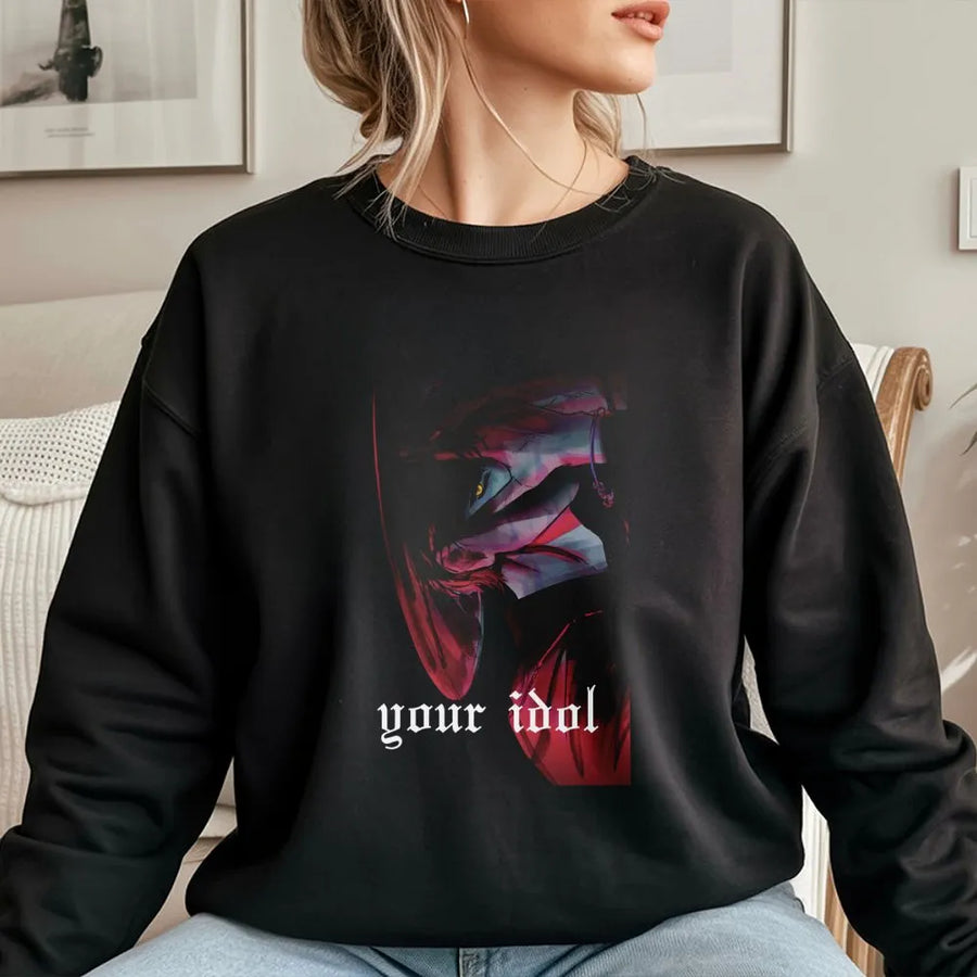 Your Idol Graphic Sweatshirt | Anime Demon Hunter Aesthetic | Premium Cotton Blend | Gift for Manga and Kpop Fans