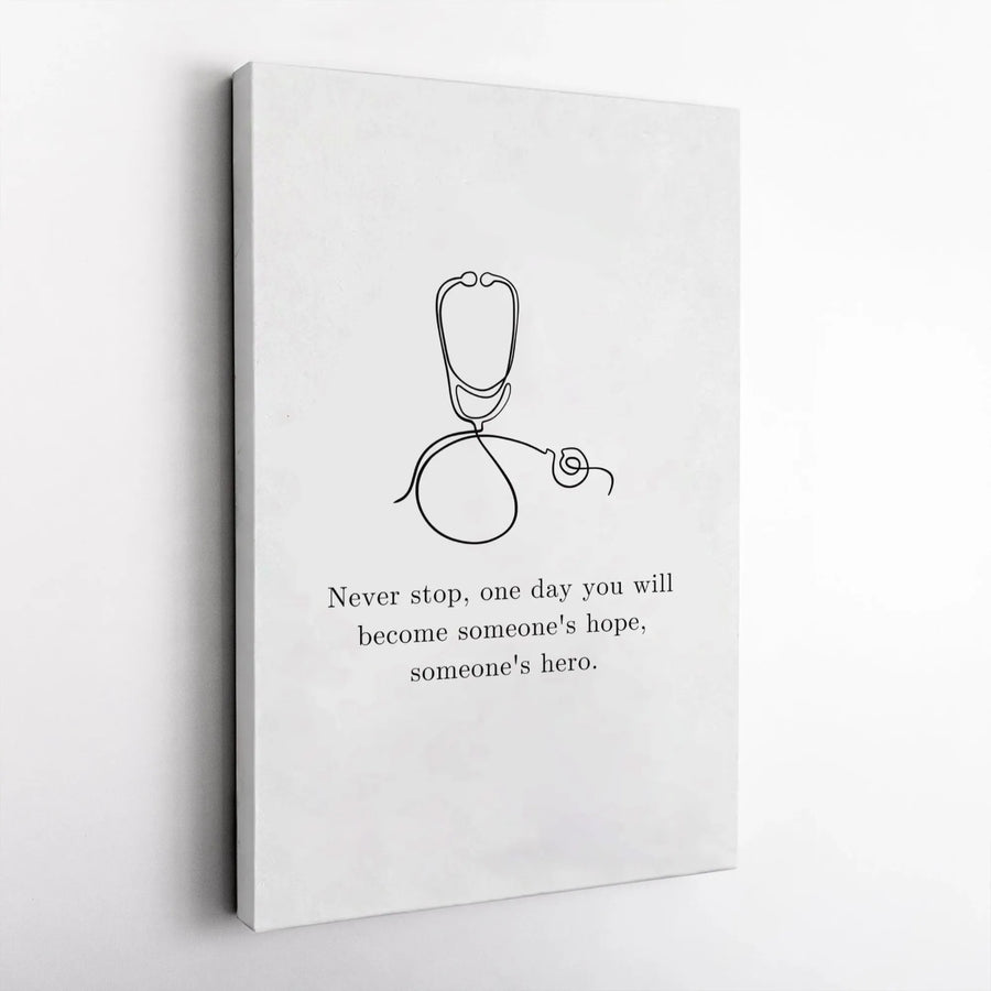 Medical Student Graduation Gift Canvas | Minimalist Stethoscope Line Art | Premium Gallery-Wrapped Print | Inspirational Nurse Doctor Office Decor