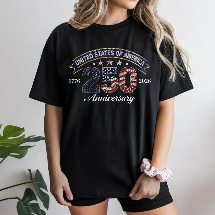USA 250th Anniversary T-Shirt | 1776-2026 Patriotic Flag Graphic | Premium Cotton Unisex Tee | Commemorative Semiquincentennial Gift