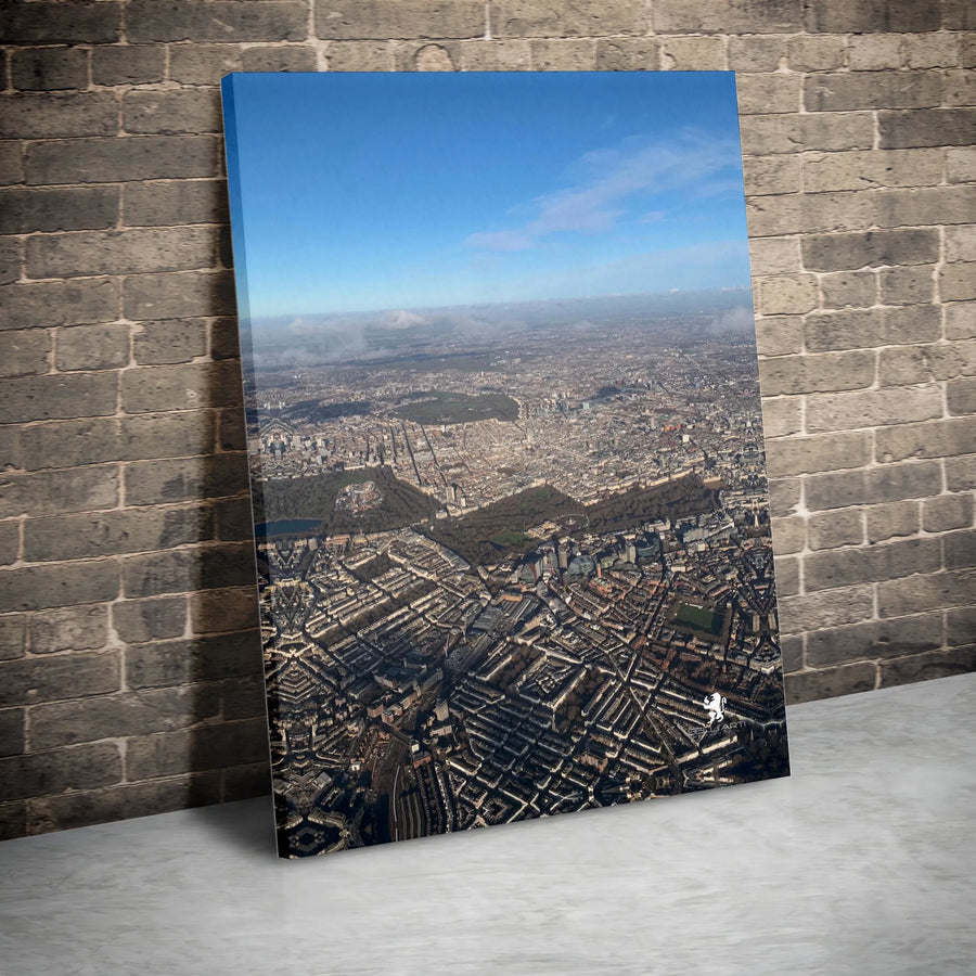London Cityscape Canvas Wall Art | Aerial Photography Print of Hyde Park | Premium Gallery Wrapped Canvas | Modern Home & Office Decor Gift