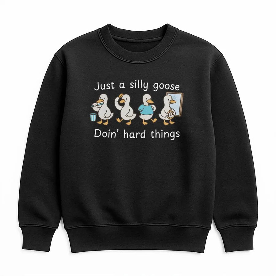 Occupational Therapy Sweatshirt | Funny Silly Goose Doin' Hard Things Graphic | Premium Cotton Blend | Gift for OT, COTA, OTR Therapist Appreciation