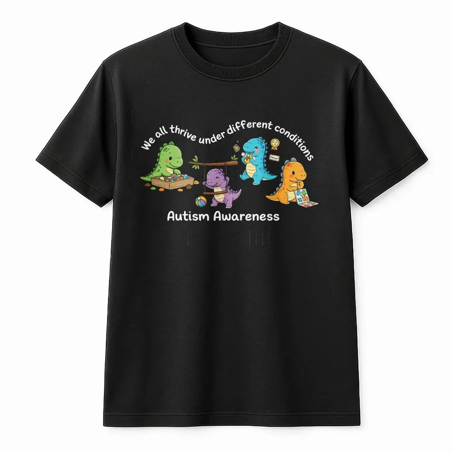 Autism Awareness Dinosaur Shirt | Neurodiversity Inclusion Quote Tee | Soft Cotton Unisex Fit | Gift for SPED Teacher or Advocate