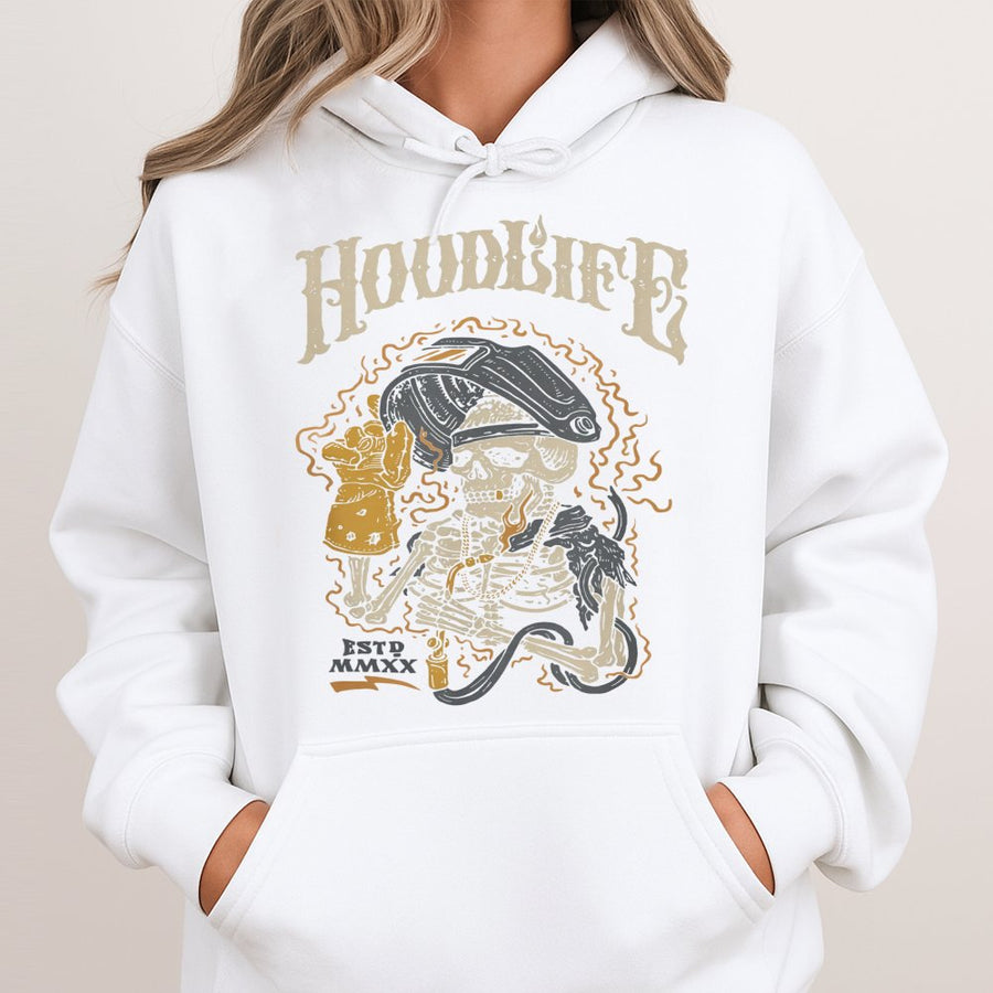 Welder Skeleton Hoodie | Hoodlife Graphic Workwear Design | Premium Cotton Blend | Gift for Welder Craftsman Husband