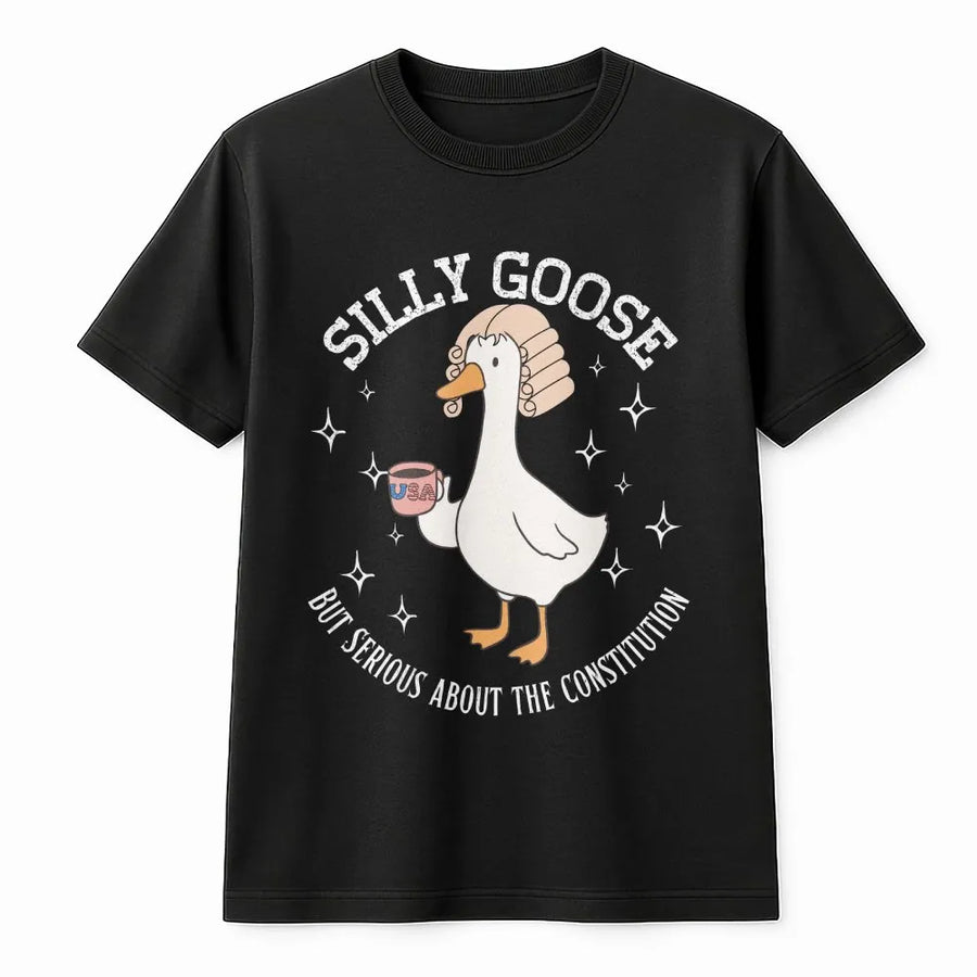 Silly Goose Constitution T-Shirt | Funny History Teacher Gift | Premium Cotton Graphic Tee | Patriotic Civics Student Apparel