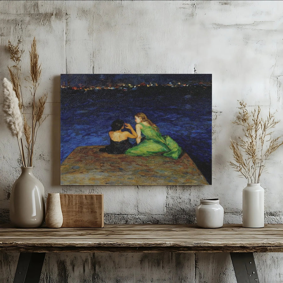 Summer Night On The Beach Canvas Print | Edvard Munch Fine Art Reproduction | 1.25-Inch Gallery Wrap | Premium Wall Decor For Living Room
