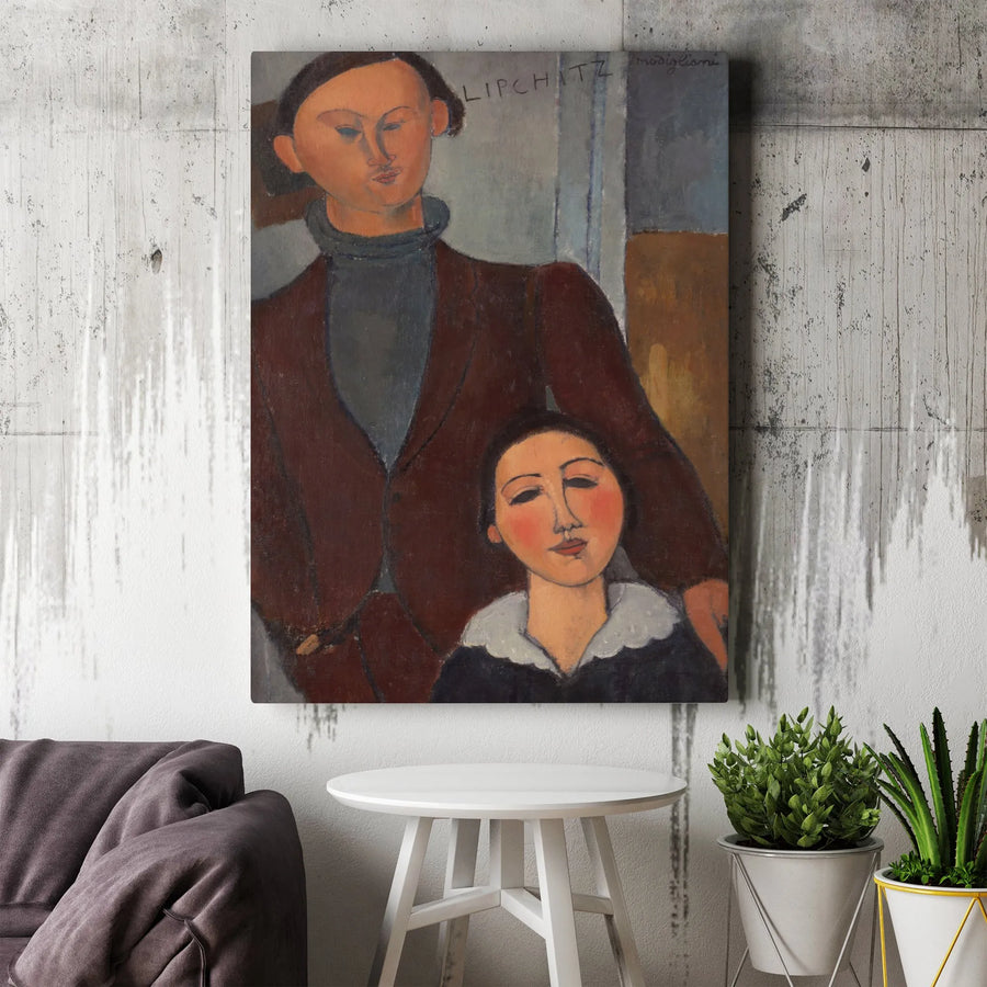 Modigliani Lipchitz Canvas Print | Famous Modernist Portrait Wall Art | Premium 1.25" Thick Canvas | Collector's Home Decor Gift for Art Lovers