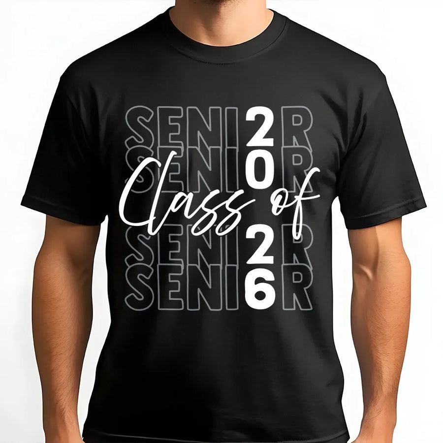 Class of 2026 Senior T-Shirt | Retro Typography Graduation Design | 100% Cotton Premium Tee | Unique High School Senior Year Gift for Him or Her