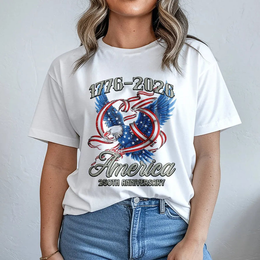 America 250th Anniversary T-Shirt | Patriotic Eagle & Flag Design 1776-2026 | Soft Cotton Blend | Collector's Gift for Men & Women