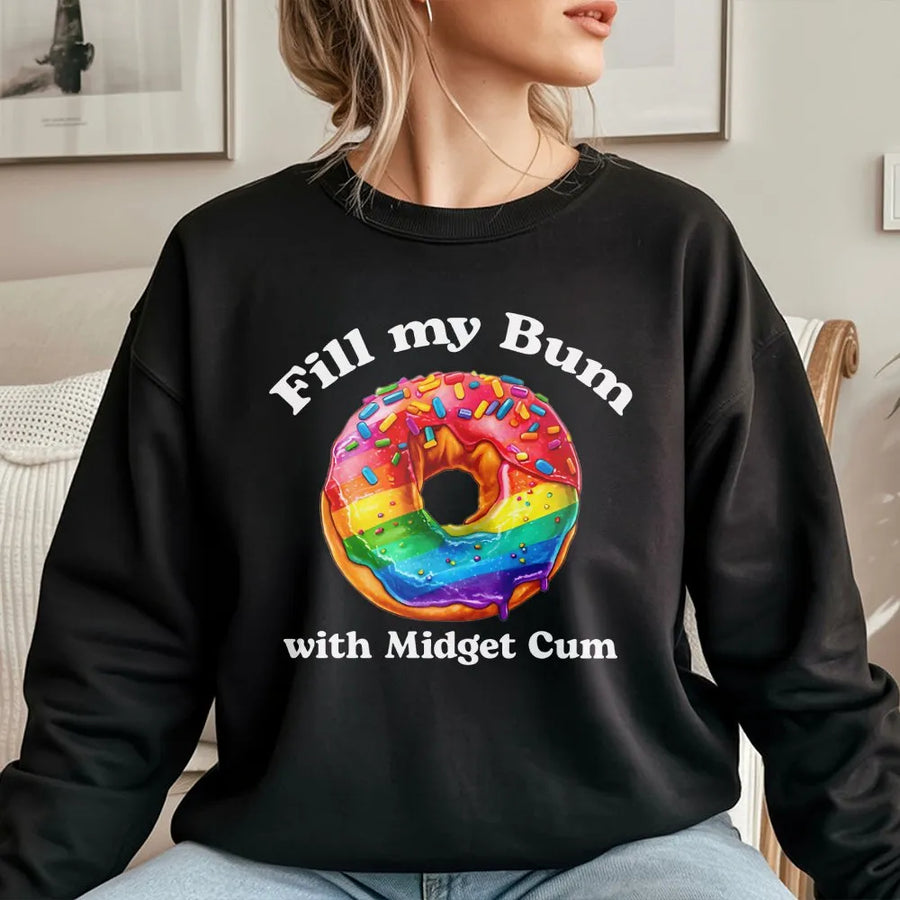Funny Donut Sweatshirt | Adult Humor Sarcastic Meme Graphic | Premium Cotton Blend | Gag Gift for Men and Women